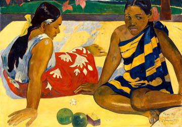 Zwei Frauen auf Tahiti von Paul Gauguin
