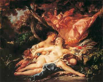 Jupiter in der Guise of Diana von Francois Boucher