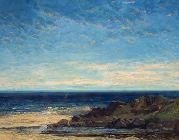 Blaues Meer - blauer Himmel von Gustave Courbet