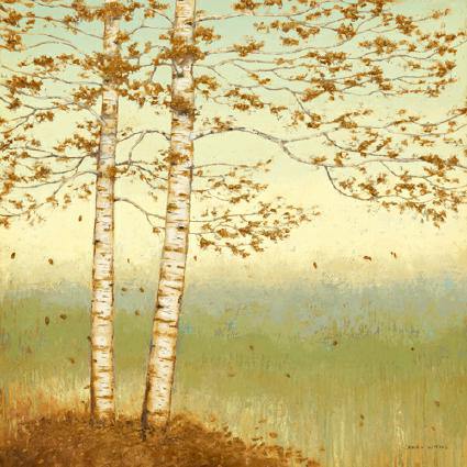 Golden Birch I with Blue Sky von James Wiens