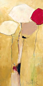 White Flowers with Red 2 von Anne L. Strunk