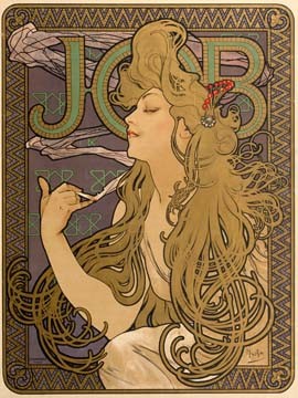 Werbeplakat für JOB"           " von Marie Alphonse Mucha