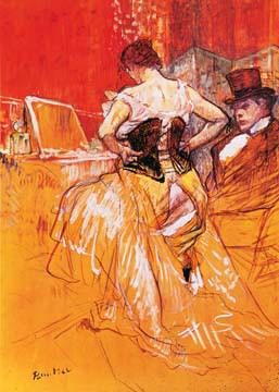 Femme, mettant son corset von Henri De Toulouse-Laut