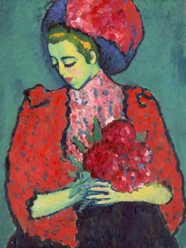 Mädchen mit Pfingstrosen von Alexej Jawlensky