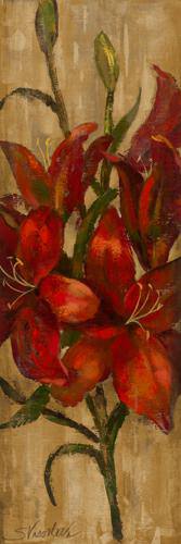 Vivid Red Lily on Gold von Silvia Vassileva