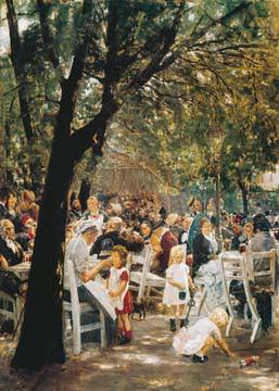 Münchner Biergarten von Max Liebermann
