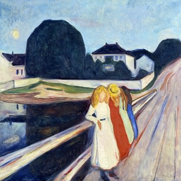 Vier Mädchen auf der Brücke von Edvard Munch