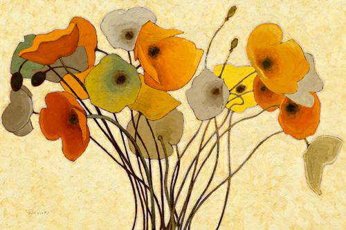 Pumpkin Poppies I von Shirley Novak