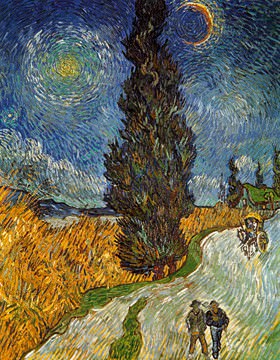 Landstrasse mit Zypresse und Ste von Vincent Van Gogh