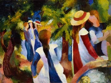 Mädchen unter Bäumen von August Macke