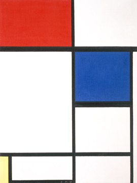 Komposition II mit Rot, Blau und von Piet Mondrian