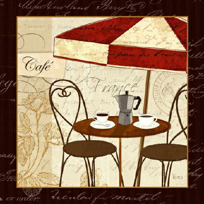 Petit Cafe I with Border von Veronique Charron