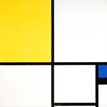 Komposition mit Blau und Gelb von Piet Mondrian