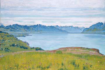 Landschaft am Genfer See von Ferdinand Hodler