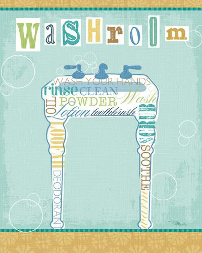 Bathroom Words Sink II von Pela Studio
