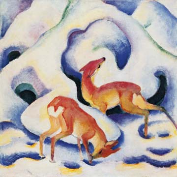 Rehe im Schnee von Franz Marc