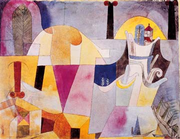 Landscape with black columns von Paul Klee