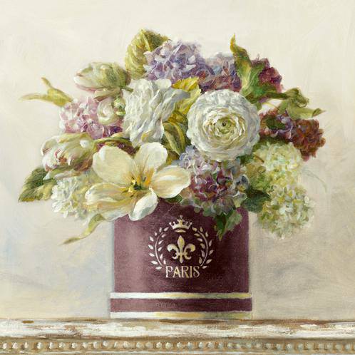 Tulips in Aubergine Hatbox von Danhui Nai