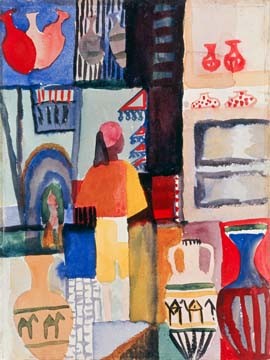 Händler mit Krügen von August Macke