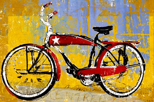 Red Bike with Star von Daryl Thetford