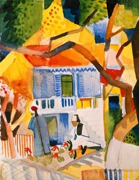 Innenhof des Landhauses in St. von August Macke