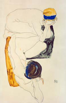 Zwei liegende Figuren von Egon Schiele