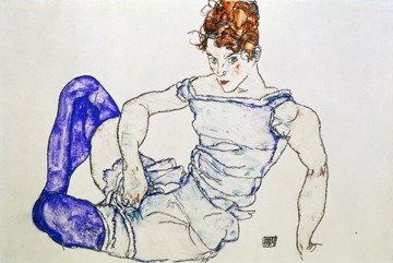 Sitzende Frau mit violetten... von Egon Schiele