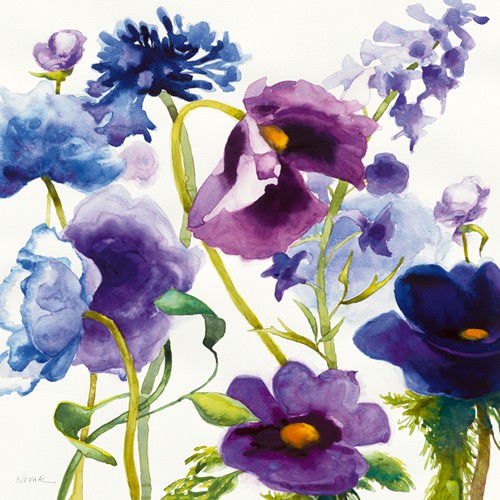 Blue and Purple Mixed Garden I von Shirley Novak