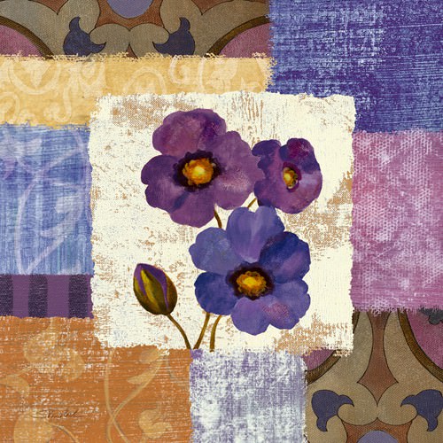Tiled Poppies II - Purple von Silvia Vassileva