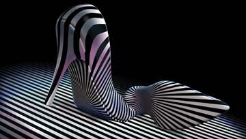 Striped High Heels von Gh. Baridpourreza