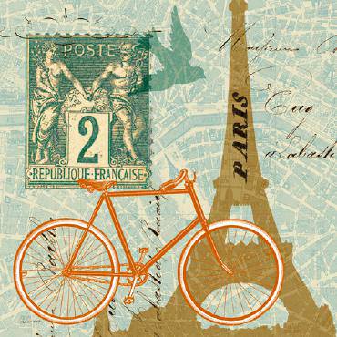 Postcard from Paris Collage von Sue Schlabach