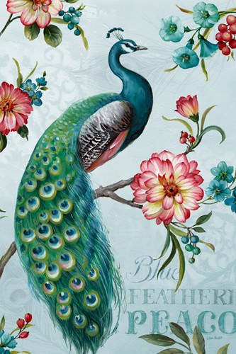 Blue Feathered Peacock I von Lisa Audit