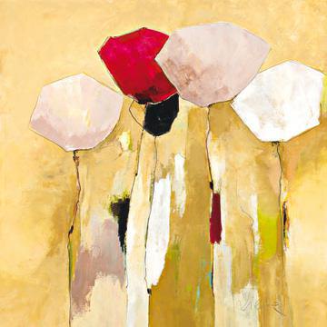 White Flowers with Red 1 von Anne L. Strunk