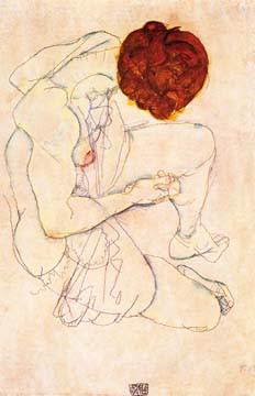 Sitzender Frauenakt von Egon Schiele