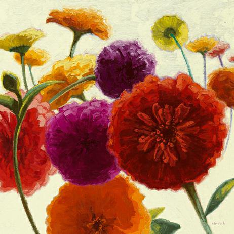 Pure Palette Zinnias von Shirley Novak