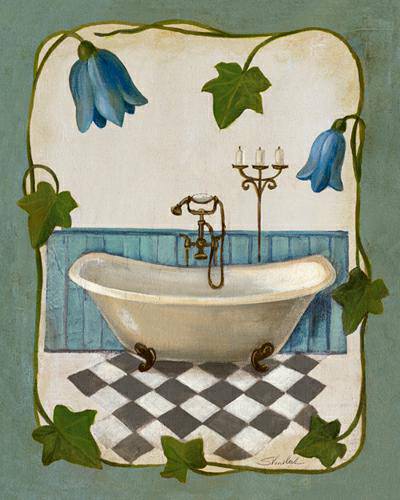 Bell Flower Bath I on Ivory von Silvia Vassileva