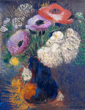 Phantasieblumen und Anemonen von Odilon Redon