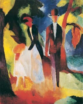 Leute am blauen See von August Macke