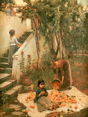 Orangenpflücker von John William Waterhouse