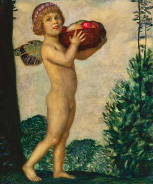 Erote mit Früchtekorb von Franz Von Stuck