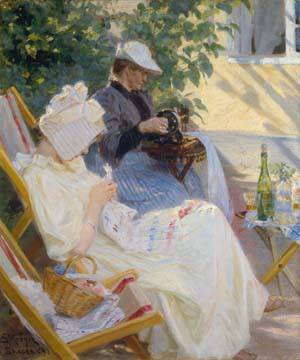 Zwei Frauen im Garten von Peter Severen Krøyer