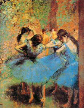 Die blauen Tänzerinnen von Edgar Degas